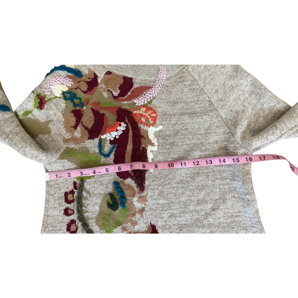 Anthropologie Knitted & Knotted Embroidered Petals Swing Dress Size‎ Small - Picture 8 of 15